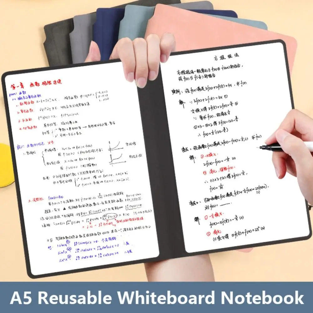 Reusable A5 Whiteboard Notebook with Pen & Eraser Cloth Reusable Whiteboard Notebook HIP