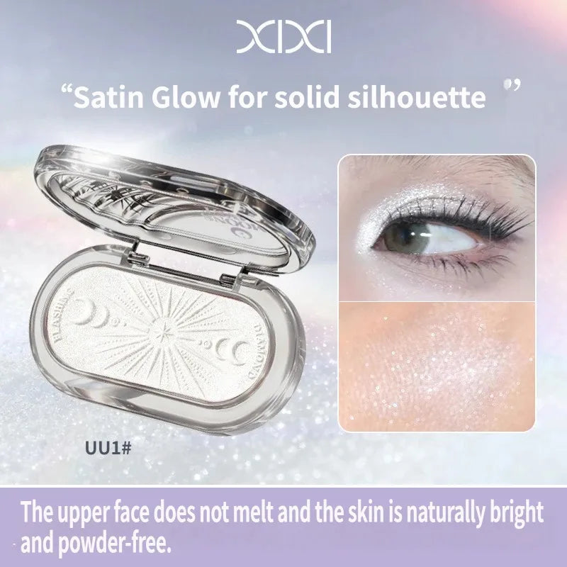Natural Shimmer Baked Highlighter Blush 3D Face Contour Brightening Powder Soft Silky Texture Not Easy Flying Powder Cosmetic HIP