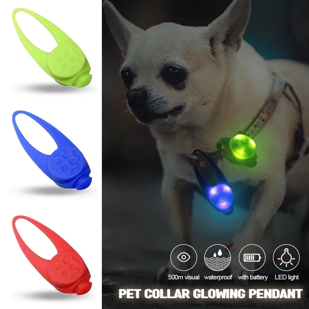 Pet Dog Night LED Flashlight Dog Cat Collar Glowing Pendant Safety Pet Leads Necklace Luminous Bright Decoration Collars HIP