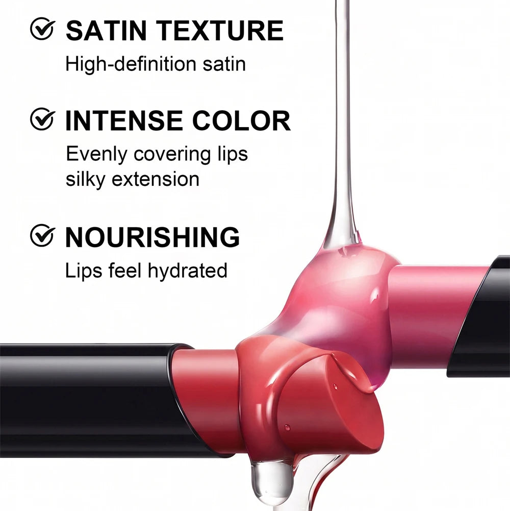6 Colors Lipstick Pen Waterproof Moisturizing Water Gloss Lipstick Non-stick Cup Makeup Hexagonal Lip Liner Pen Beauty Cosmetics HIP