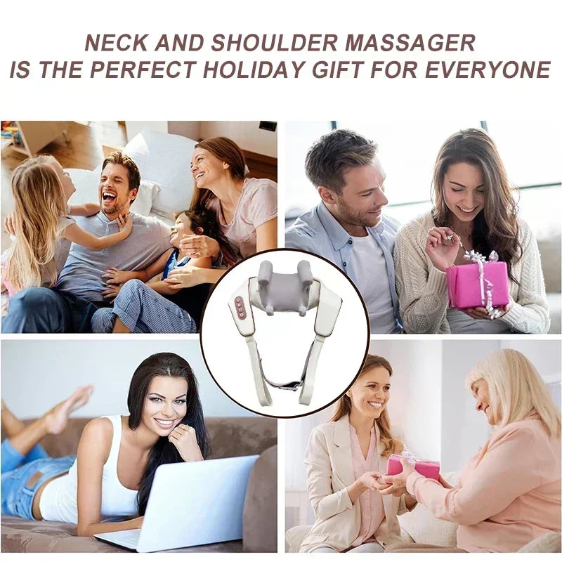 PAQIN 5D Shiatsu Neck & Shoulder Massager Shawl with Heat Shiatsu Massage Shawl HIP