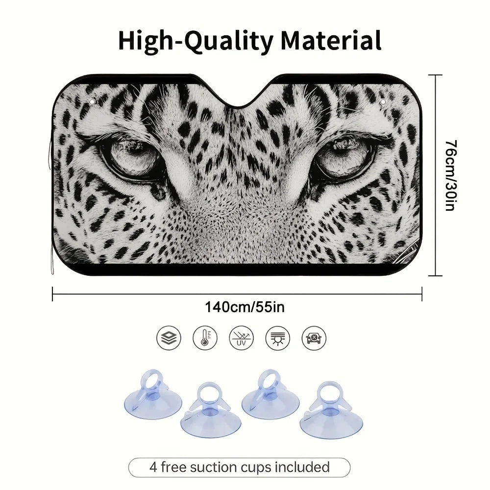 Leopard Gaze Car Sunshade – Foldable + 4 Suction Cups Car Sunshade HIP