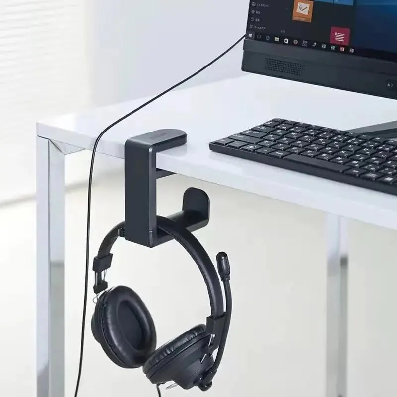 Under Desk Headphone Stand – 360° Rotating Clip-On Hanger Headphone Desk Hanger HIP
