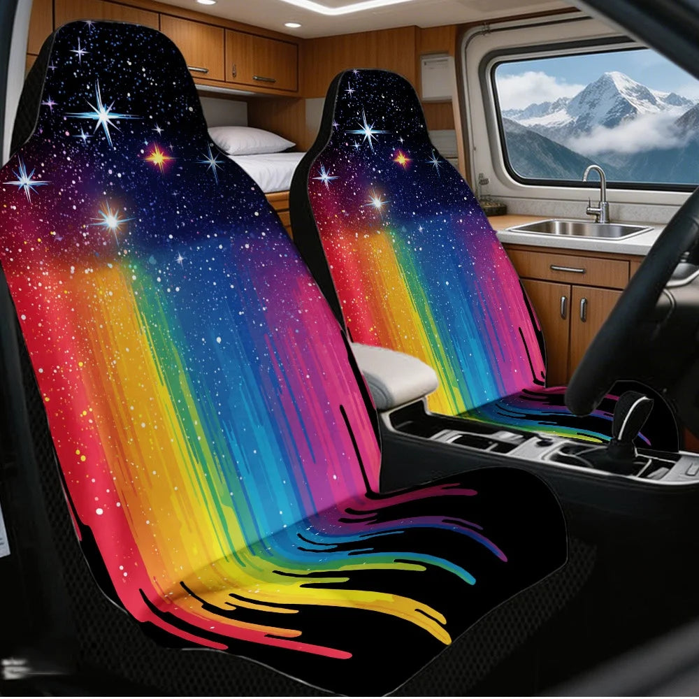 2-Pack Pride Rainbow Car Seat Covers – Universal Fit Cars & SUVs Car Seat Covers HIP