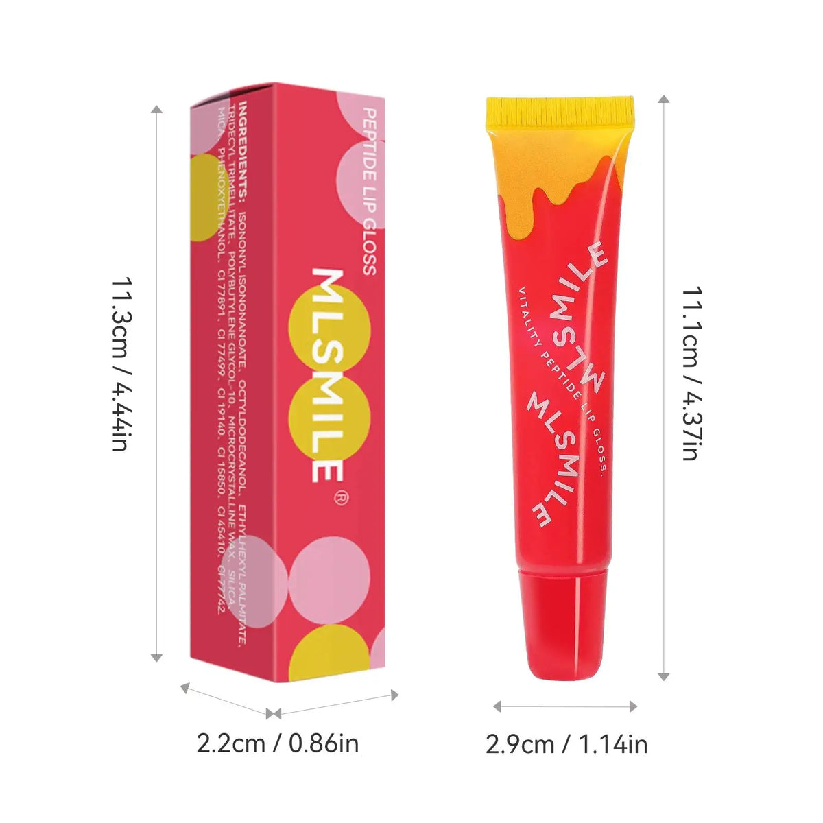 MLSMILE Peptide Lip Gloss Plumping Glaze – Clear & Moisturizing Plumping Lip Gloss HIP