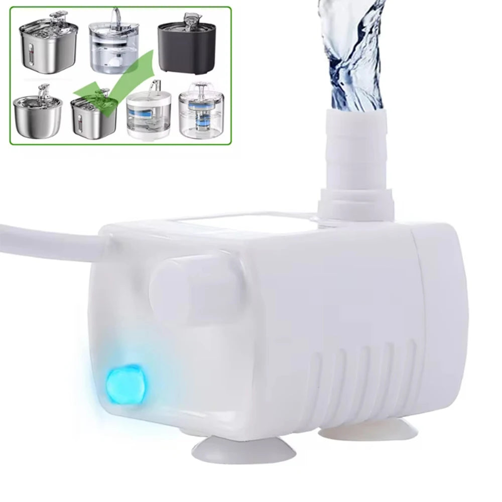 USB Water Pump LED Light Pet Cat Water Fountain Motor Replacement for Cat Flowers Drinking Bowl Dispenser Pet Accessories HIP
