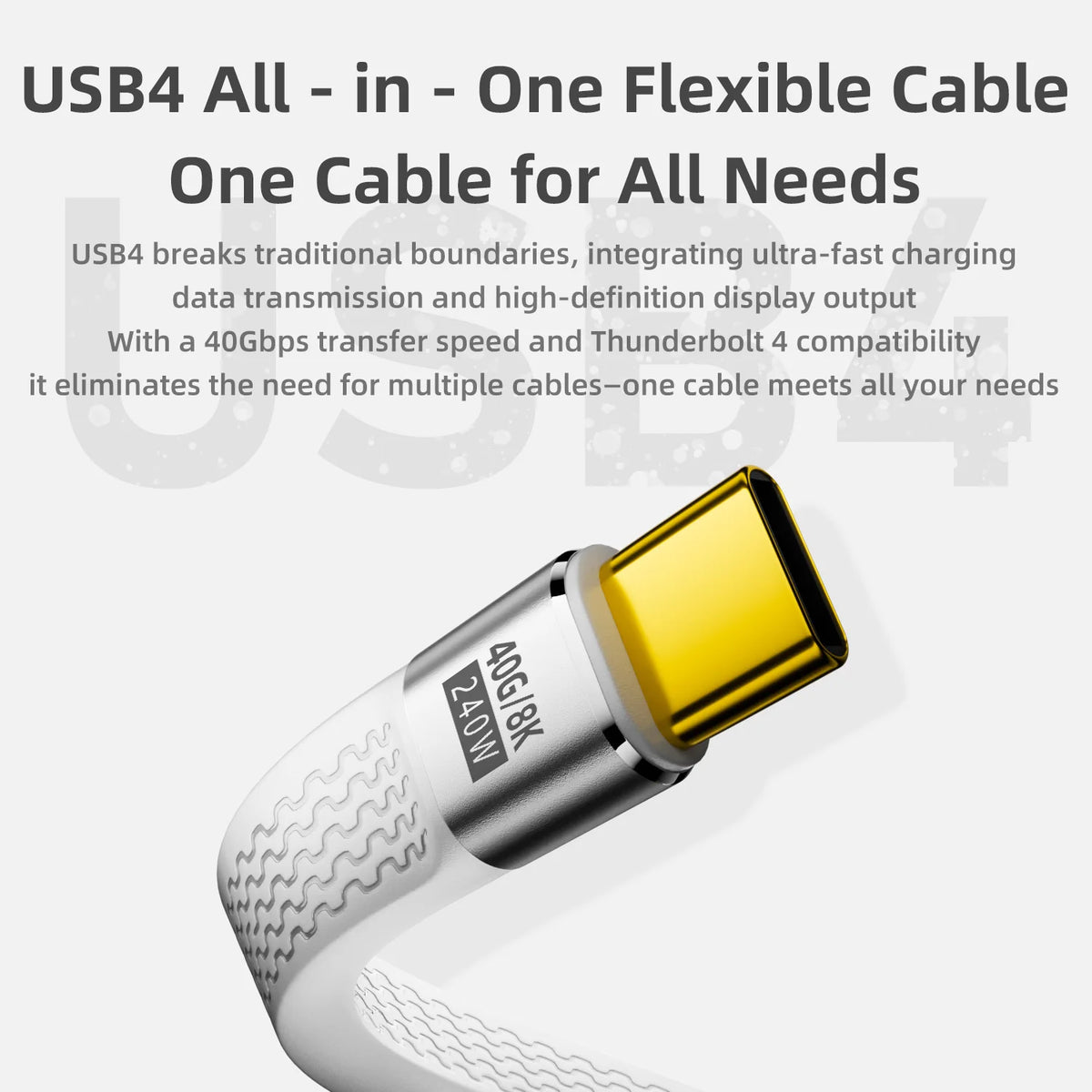 USB4 Keychain Cable 240W 40Gbps USB-C to USB-C | 8K USB-C Cable HIP