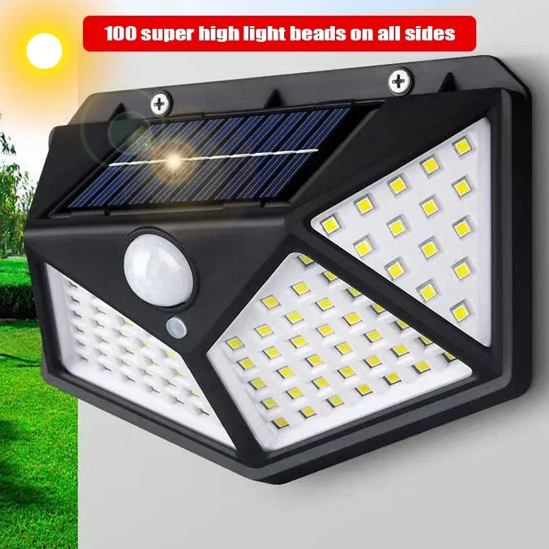100 LED Solar Motion Sensor Wall Light – IP65 Outdoor Solar Wall Light HIP