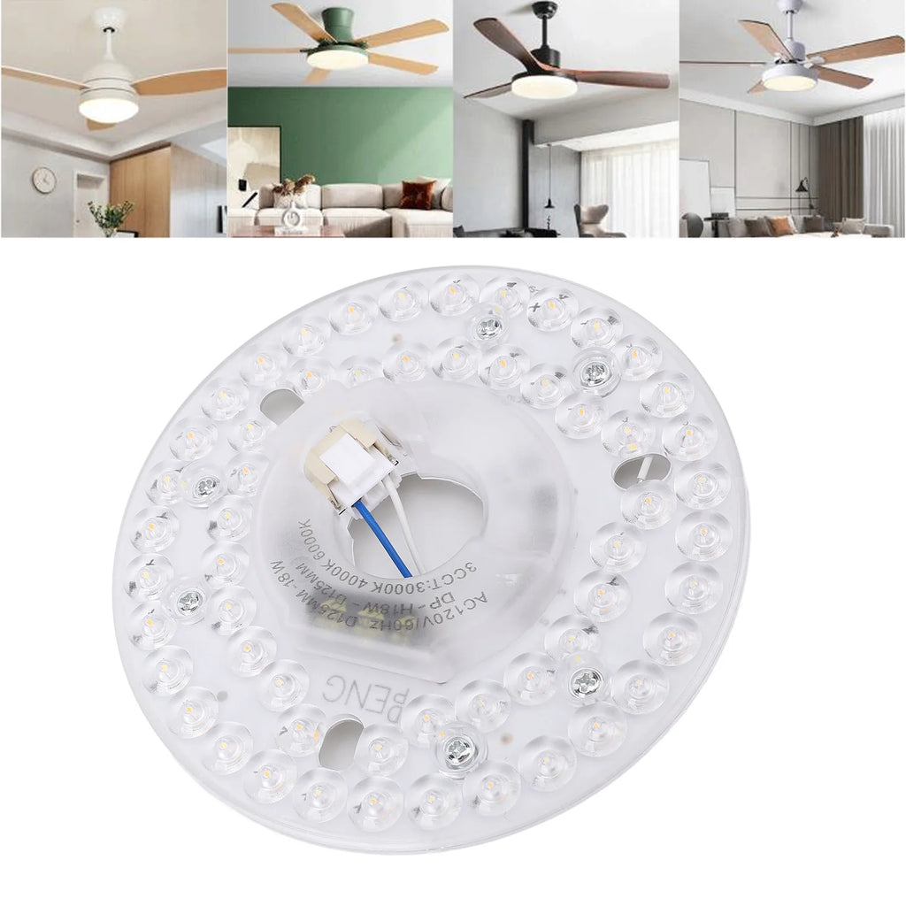 Ceiling Light Replacement Panel Memory Function Ceiling Fan LED Light 3CCT 3000K 4000K 6000K Aluminum PC for Home HIP