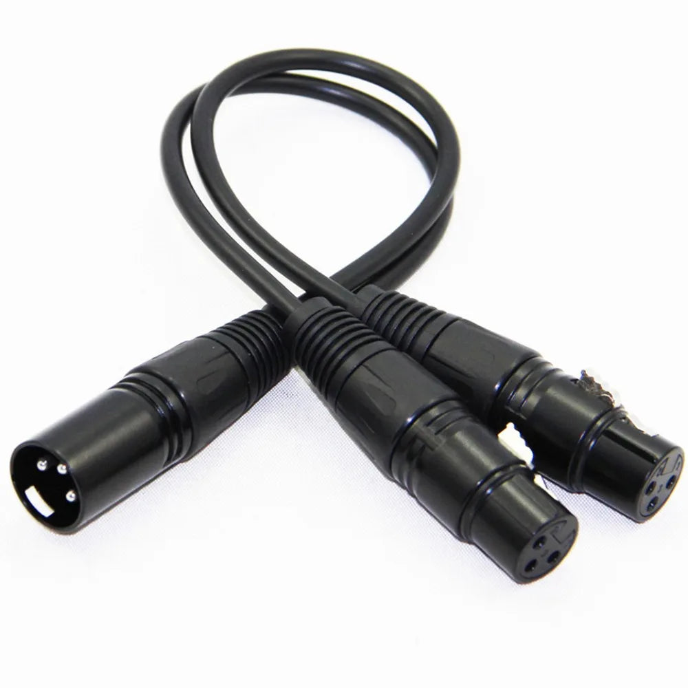 50cm XLR Y-Splitter Cable – 1 Male to 2 Female Balanced Mic XLR Splitter Cable HIP 50cm