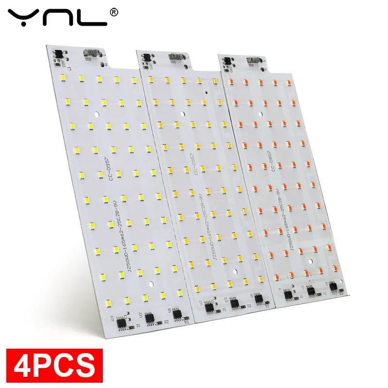 4-Pack 50W SMD2835 LED Flood Light Chip AC 220V DIY LED Floodlight Chip HIP Grow Light 220 V 50W