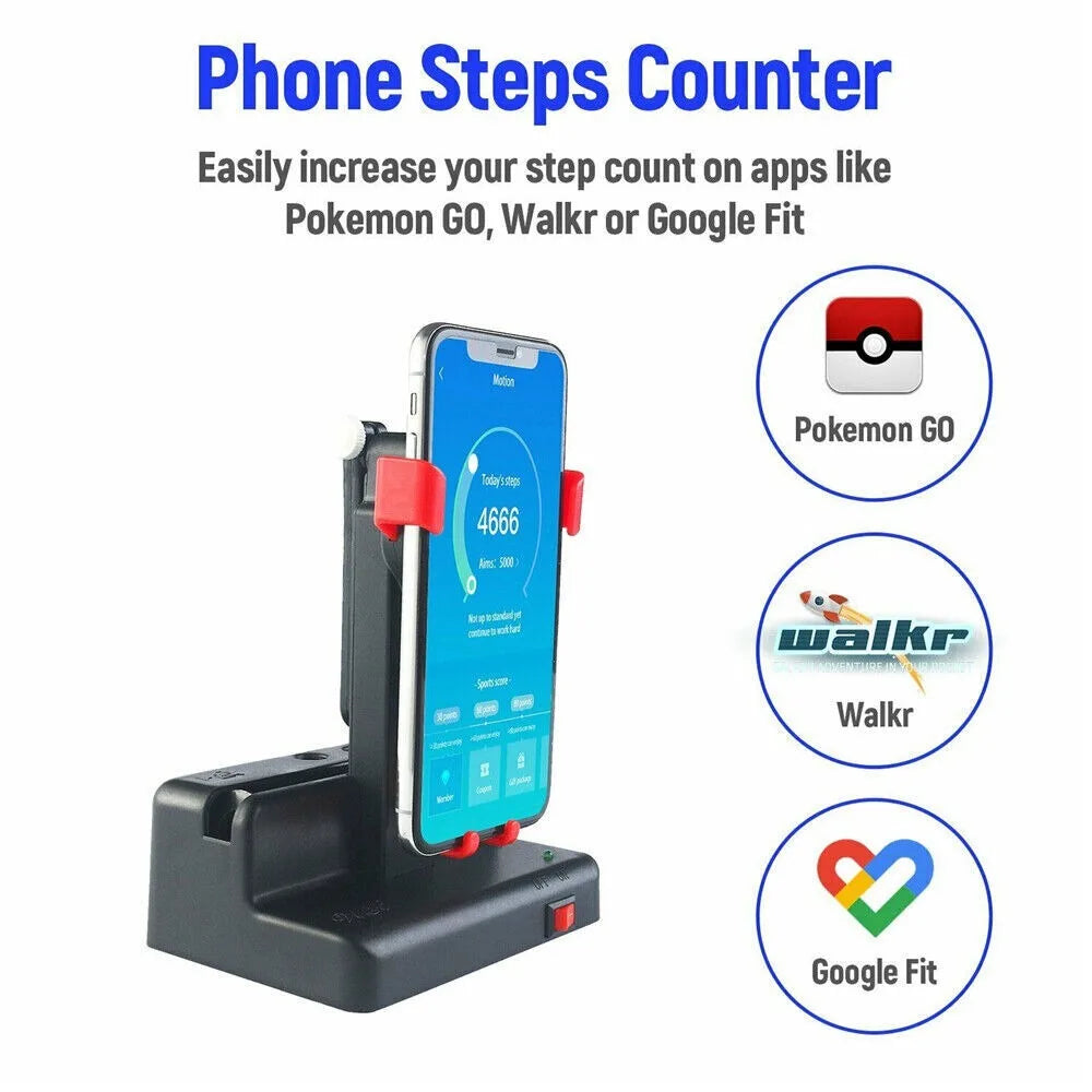 USB Phone Shaker Step Counter – Auto Swing Pedometer Holder Phone Shaker Holder HIP