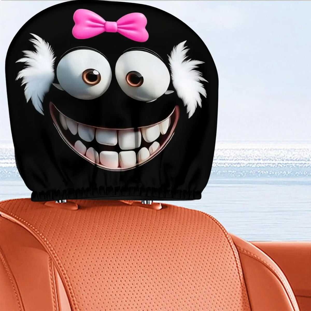 Funny Cartoon Spooky Eyes Car Headrest Covers – 2-Pack Car Headrest Covers HIP