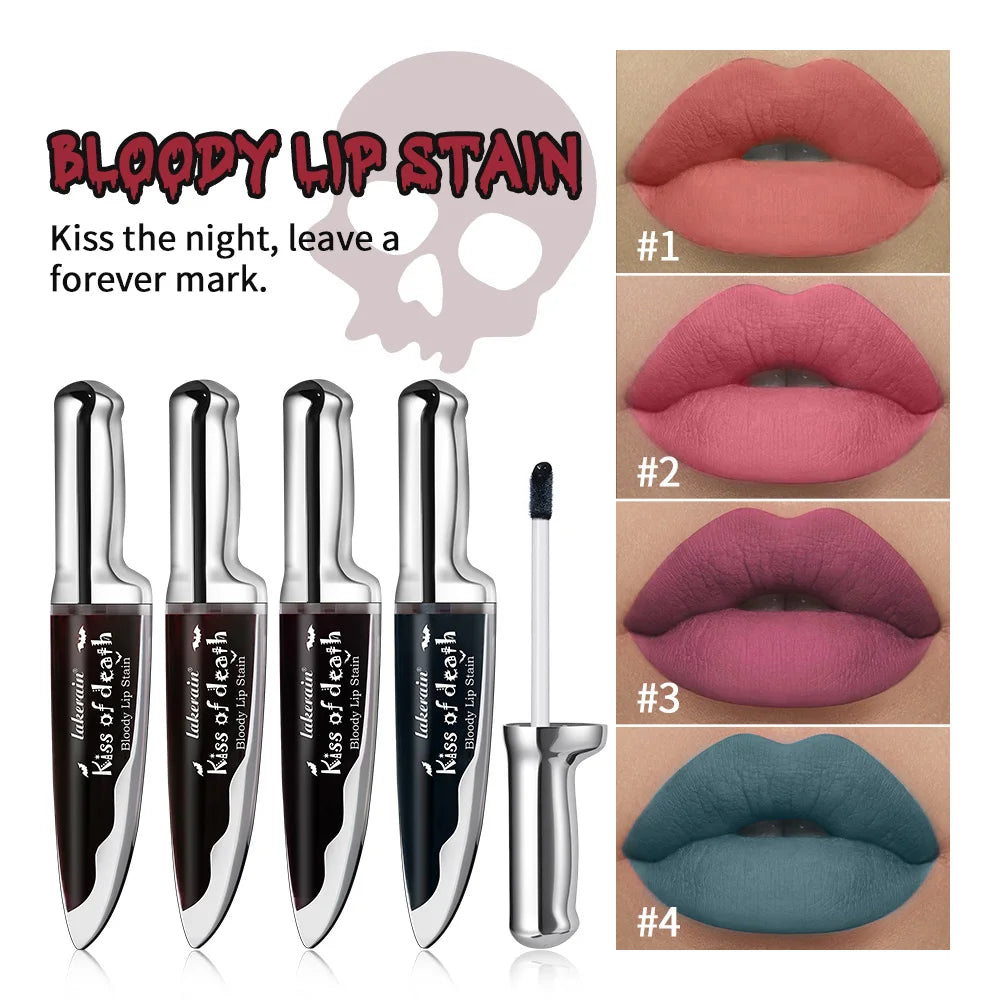 Lip Stain Kiss of Death Bloody Gothic Matte Long Lasting Waterproof Change of Black Vampire Halloween Cosplay Makeup HIP