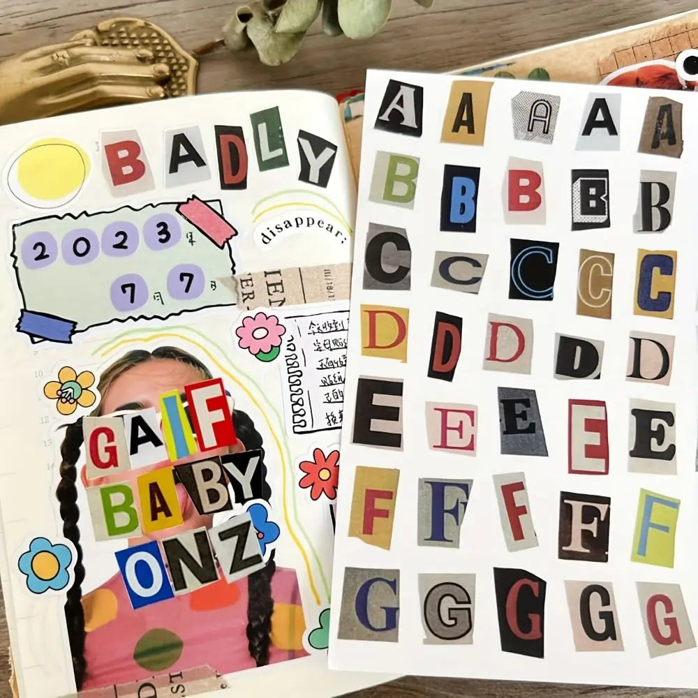 181pcs Alphabet & Number Stickers – Vintage Korea Ins Style Decorative Sticker Set HIP