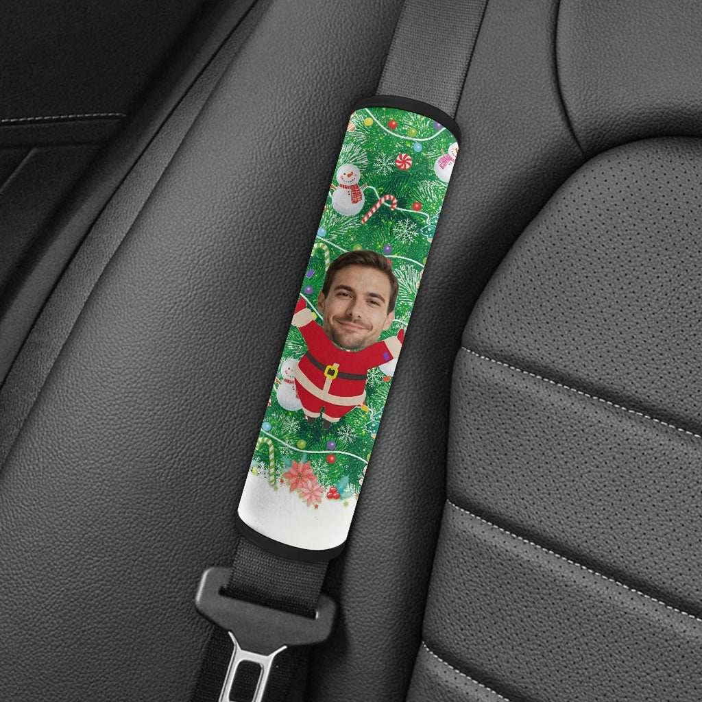 Custom Santa Photo Car Seat Belt Cover – Personalized Gift Seat Belt Cover HIP