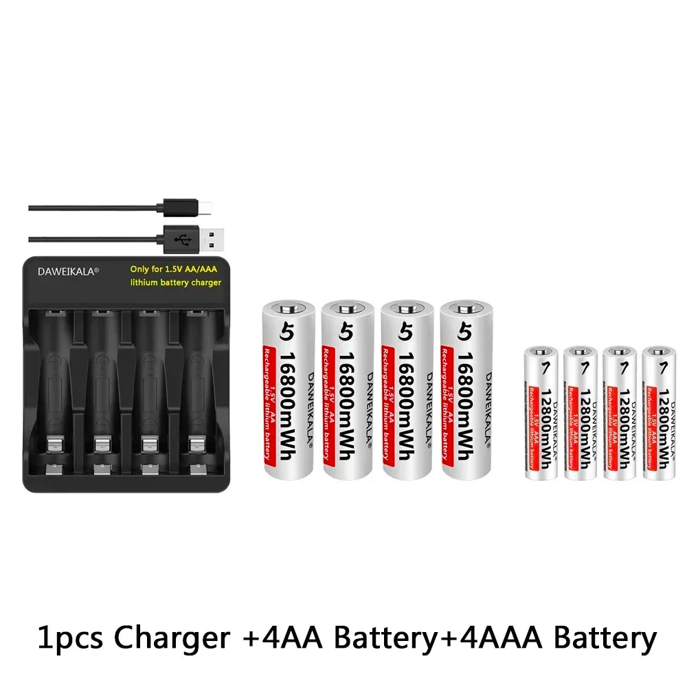 DAWEIKALA AA AAA 1.5V Rechargeable Lithium Batteries Rechargeable Batteries HIP 4AA 4AAA 1C