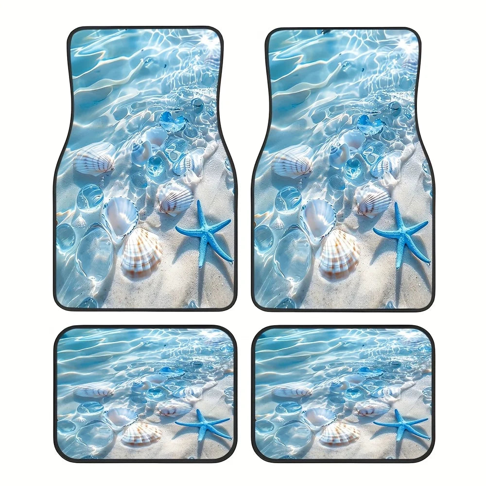 4-Piece Seaside Rubber Car Floor Mats – Non-Slip, Easy Clean Rubber Car Mats HIP 1