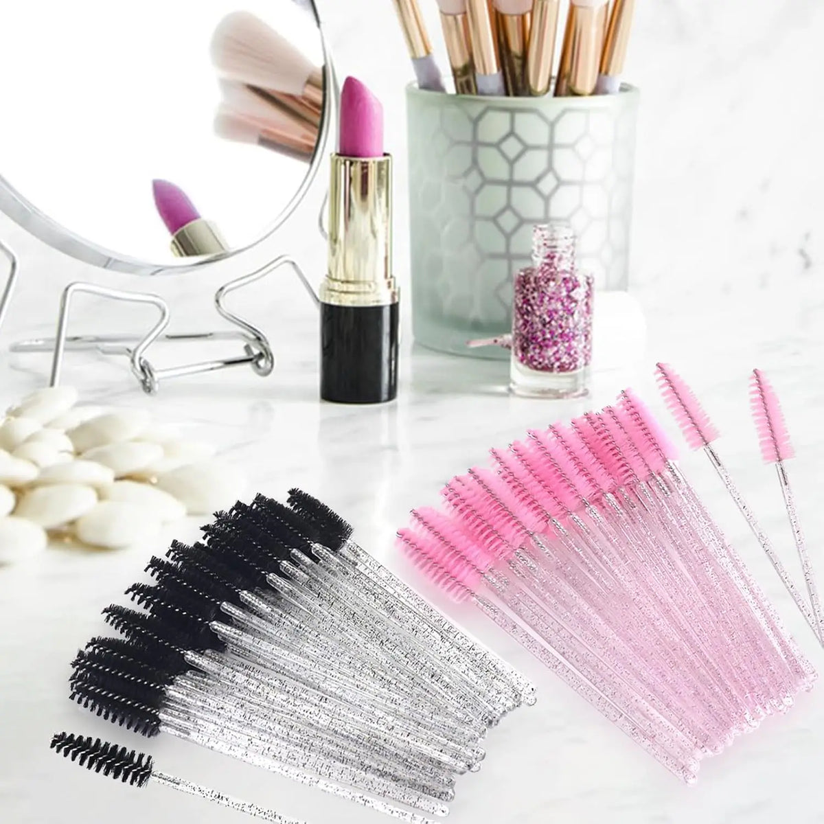 100-Pack Disposable Mascara Wands – Crystal Lash Spoolies Disposable Mascara Wands HIP