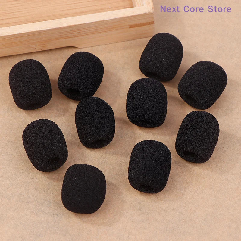 10-Pack Black Sponge Mic Covers for Helmet Bluetooth Intercoms Microphone Sponge Cover HIP