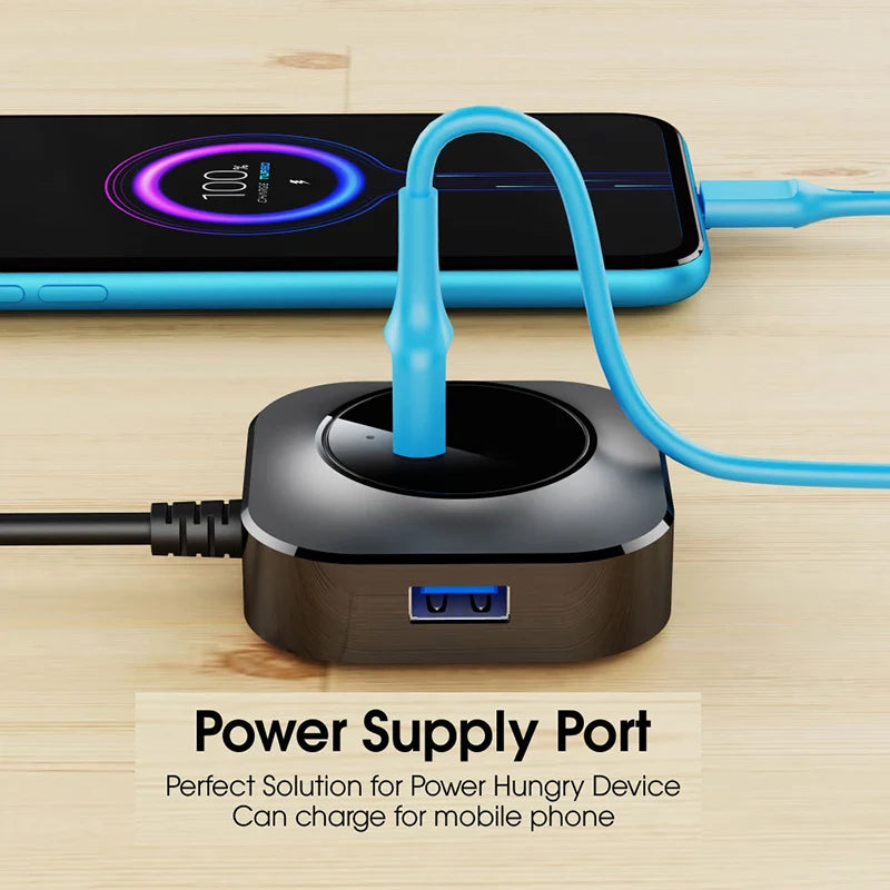 OULLX USB 3.0 4-Port Hub Splitter for Laptop, PC & Tablet USB Hub Splitter HIP