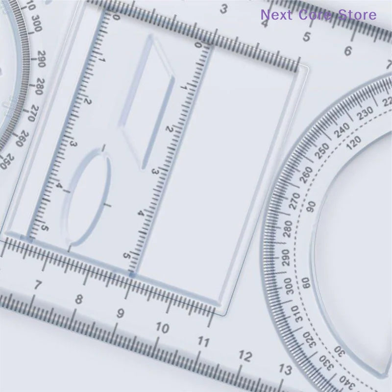360° Geometric Drawing Ruler – Multifunctional Transparent Geometric Drawing Ruler HIP