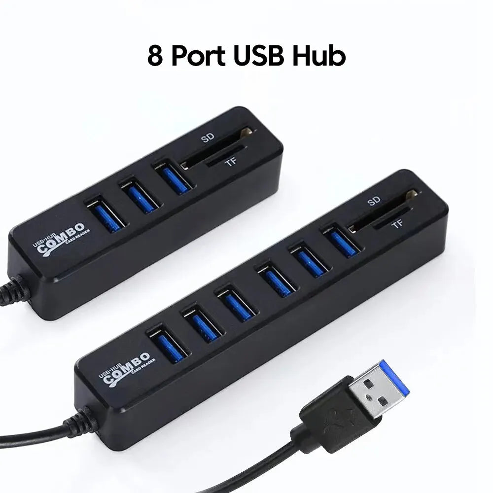 USB 2.0 Hub 3 & 6 Port Splitter with SD/TF Card Reader USB Hub & Card Reader HIP