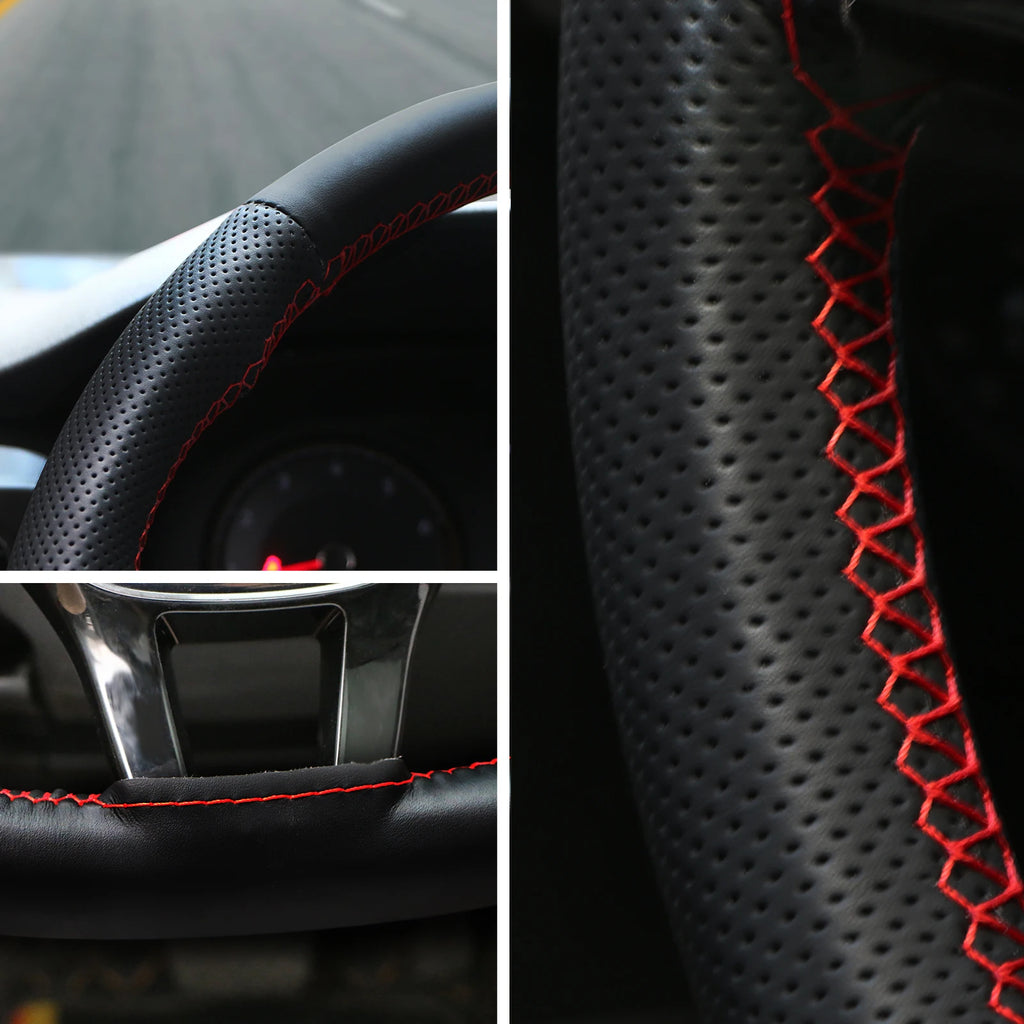 Nappa Leather Steering Wheel Cover – Universal 38cm DIY Steering Wheel Cover HIP