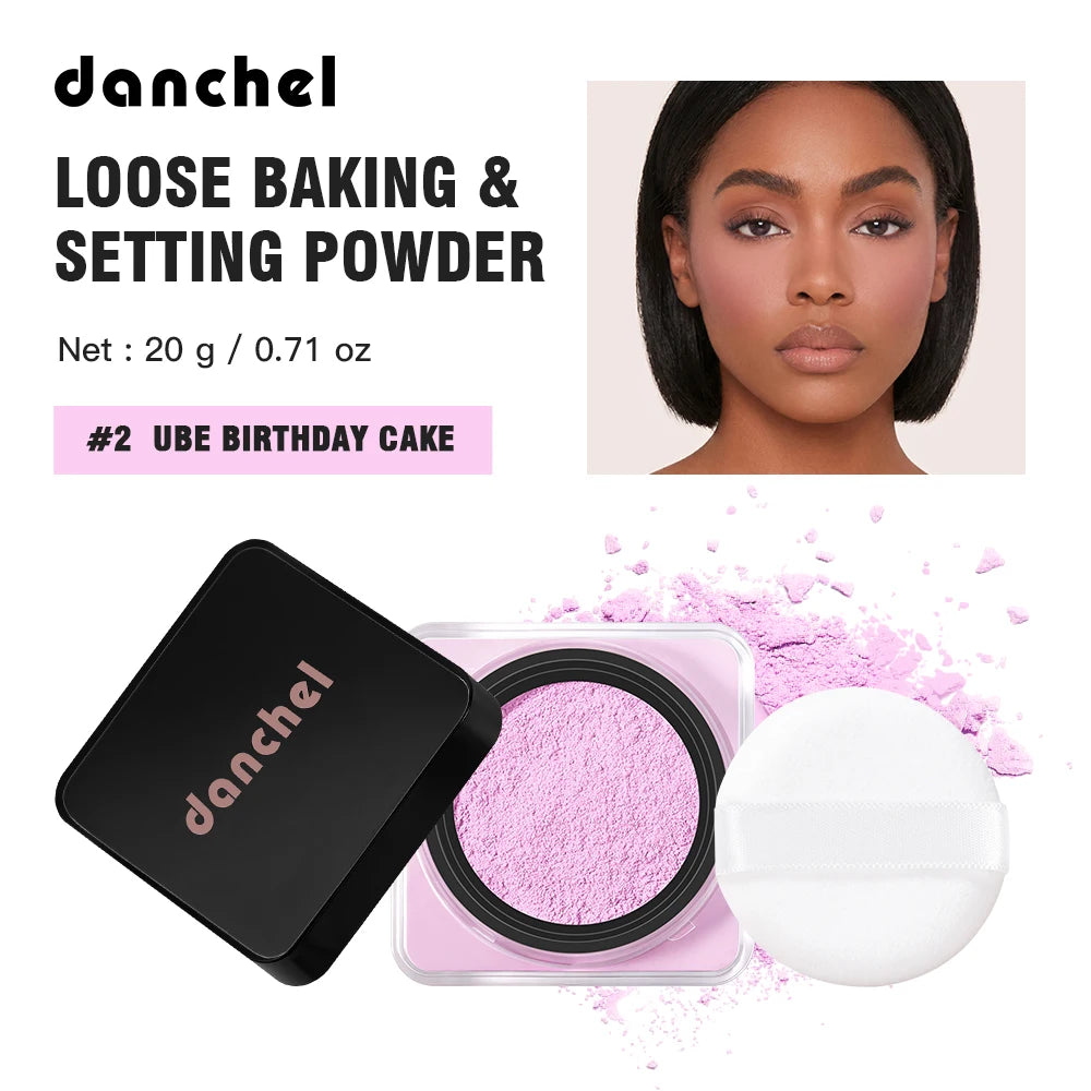 Waterproof Long Lasting Loose Baking Setting Powder &Puff Matte Finish Oil Control Face Cosmetics Anti Sweat Oil Absorb Makeup HIP 2UBE BIRTHDAY