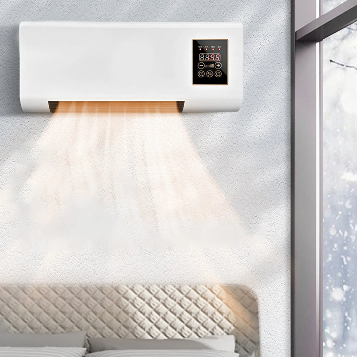 Wall Mounted Air Conditioner Mini Cooling and Heating Air Conditioner with Remote Control for Bedroom Living Room HIP