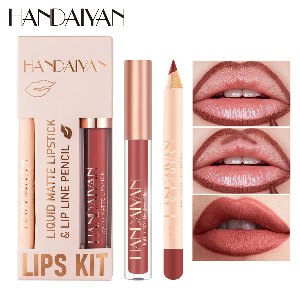 Handaiyan 2-in-1 Matte Lipstick & Lip Liner Set | 12 Shades Lip Makeup Kit HIP