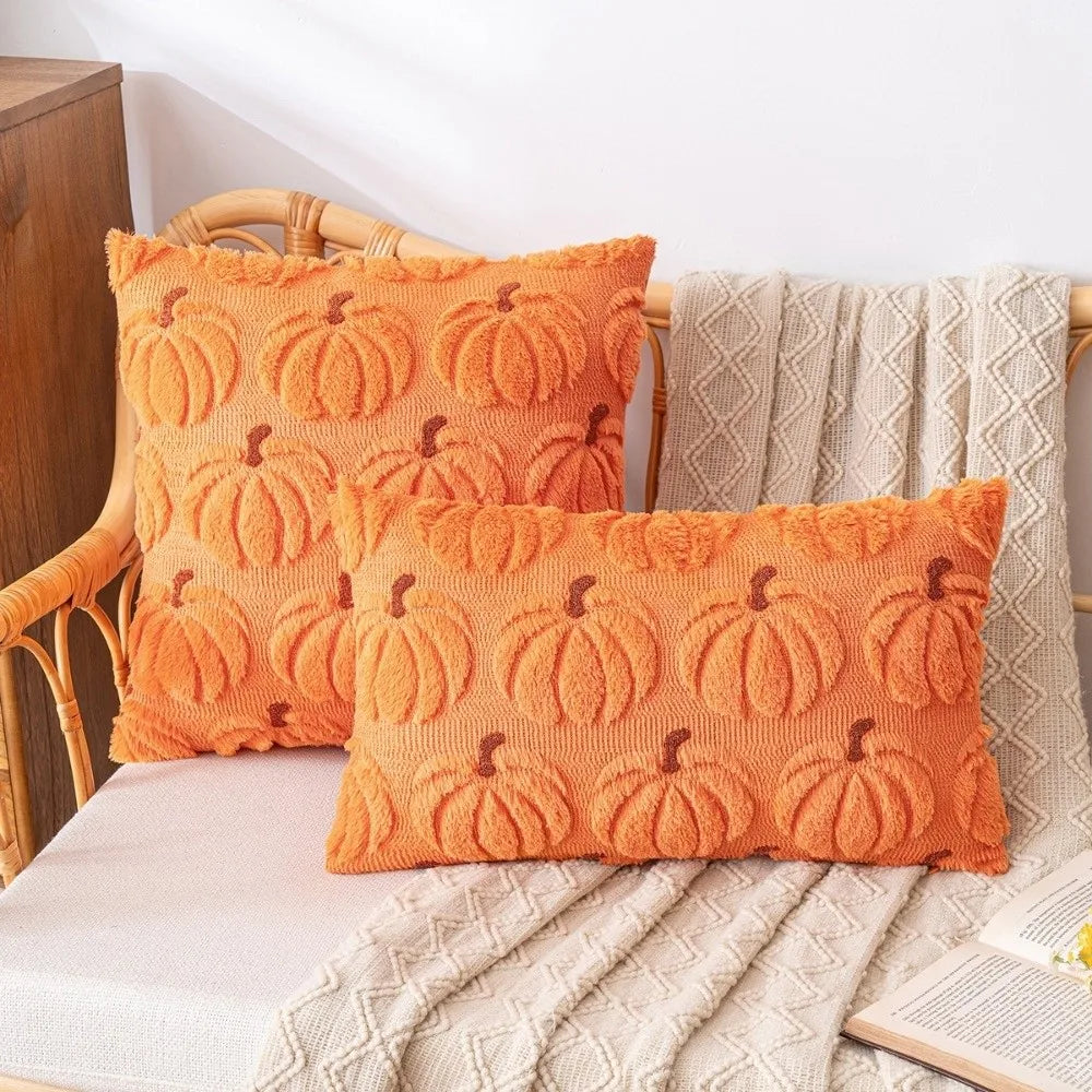 Halloween Pumpkin Tufted Throw Pillow Cover 45x45cm – Fall Décor Throw Pillow Cover HIP