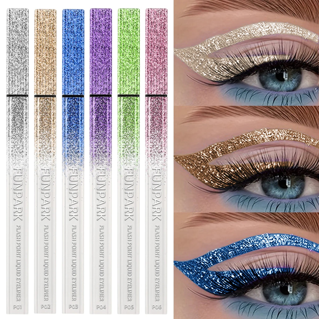 FUNPARK Glitter Liquid Eyeliner Pen – Waterproof & Long-Lasting Glitter Liquid Eyeliner HIP