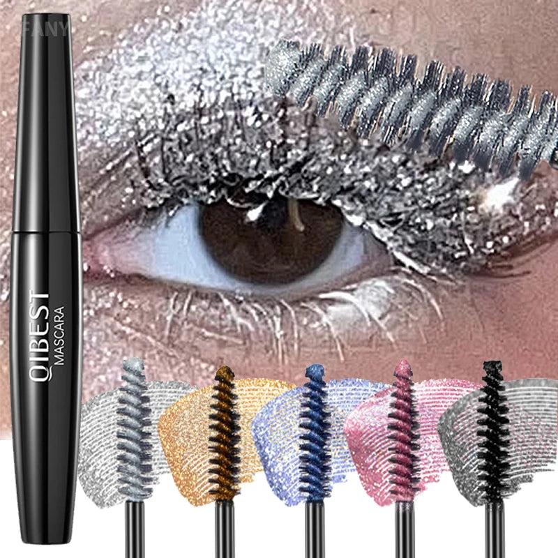 5 Colors Diamond Shimmering Mascara Long Lasting Makeup 3D Volume Eyelashes Curling Glitter Mascara Eye Lash Female Cosmetic HIP