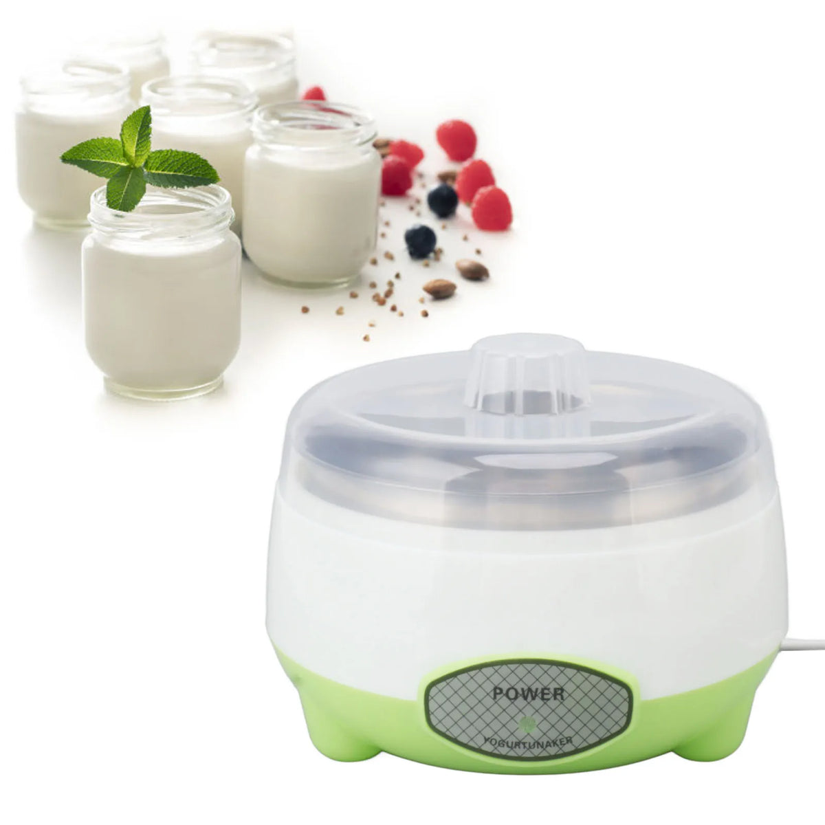Compact Yogurt Maker Machine Stainless Steel Container Yogurt Maker for Homemade DIY Yogurt Green 15W DIY Yogurt Maker Machine HIP
