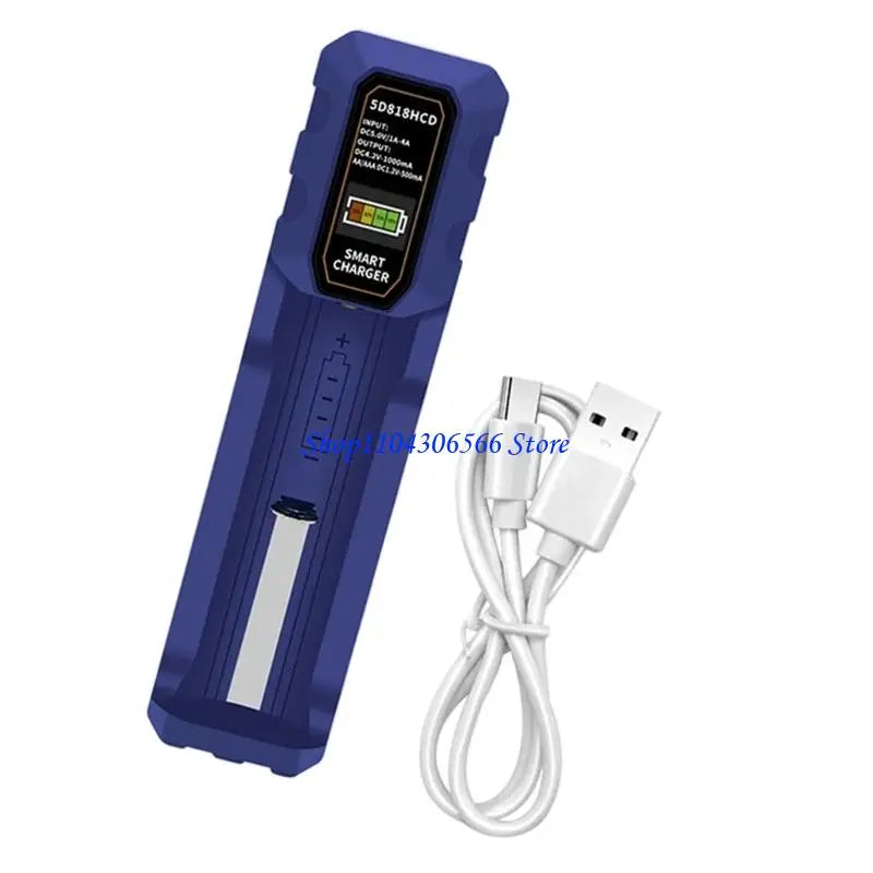 Single Bay Smart Battery Charger – LCD Display, USB-C Input Battery Charger HIP