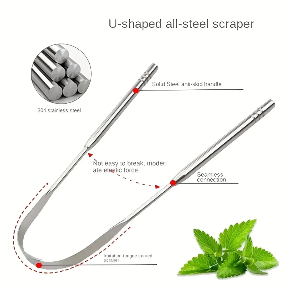 Stainless Steel Tongue Scraper with Travel Case | RUZOFO Tongue Scraper HIP