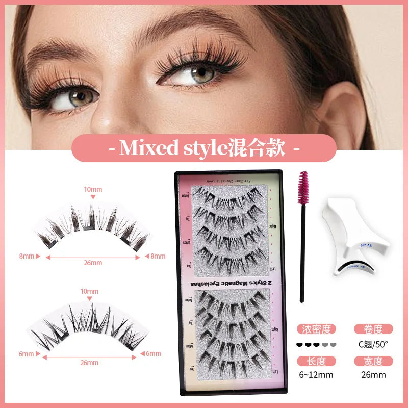 3D Natural Magnetic Eyelashes,With 5 Magnetic Lashes Shipping Box Eyelashes Handmade False Gift Reusable Support Drop Magne T6N2 HIP 18 CN