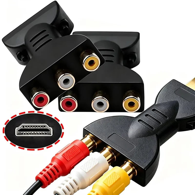 HD to 3RCA AV Adapter – 1080P PAL NTSC Converter AV Video Adapter HIP