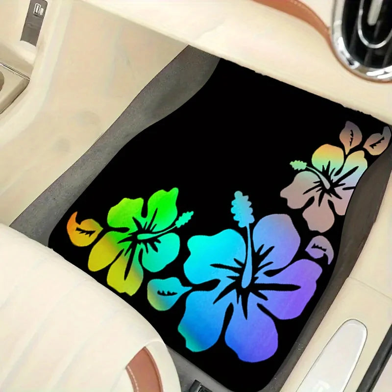 4-Piece Floral Car Floor Mats – All-Season Universal Fit Car Floor Mats HIP