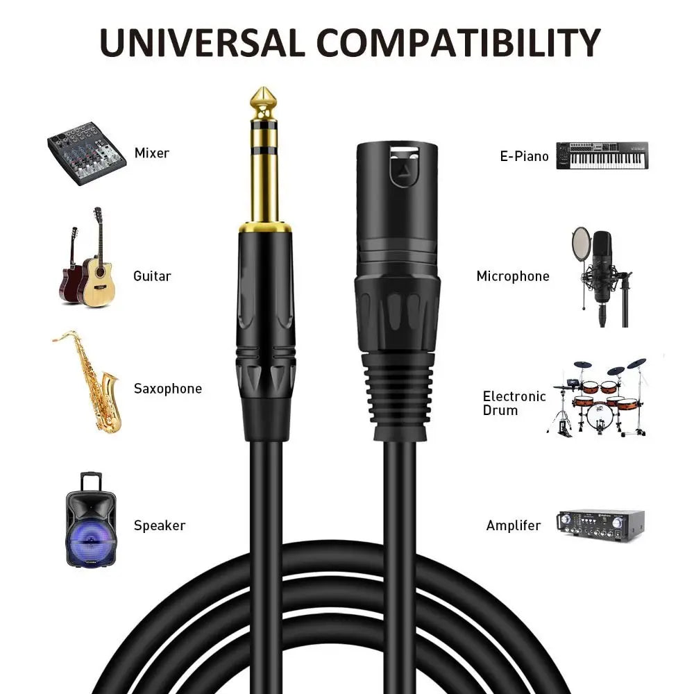 Balanced XLR to 1/4" TRS Audio Cable – Gold Plated OFC Audio Cable HIP