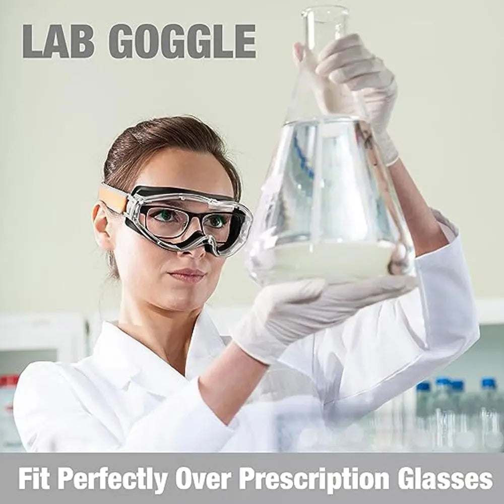 Anti-Fog Safety Goggles – Clear Lens, Fits Over Glasses Safety Goggles HIP