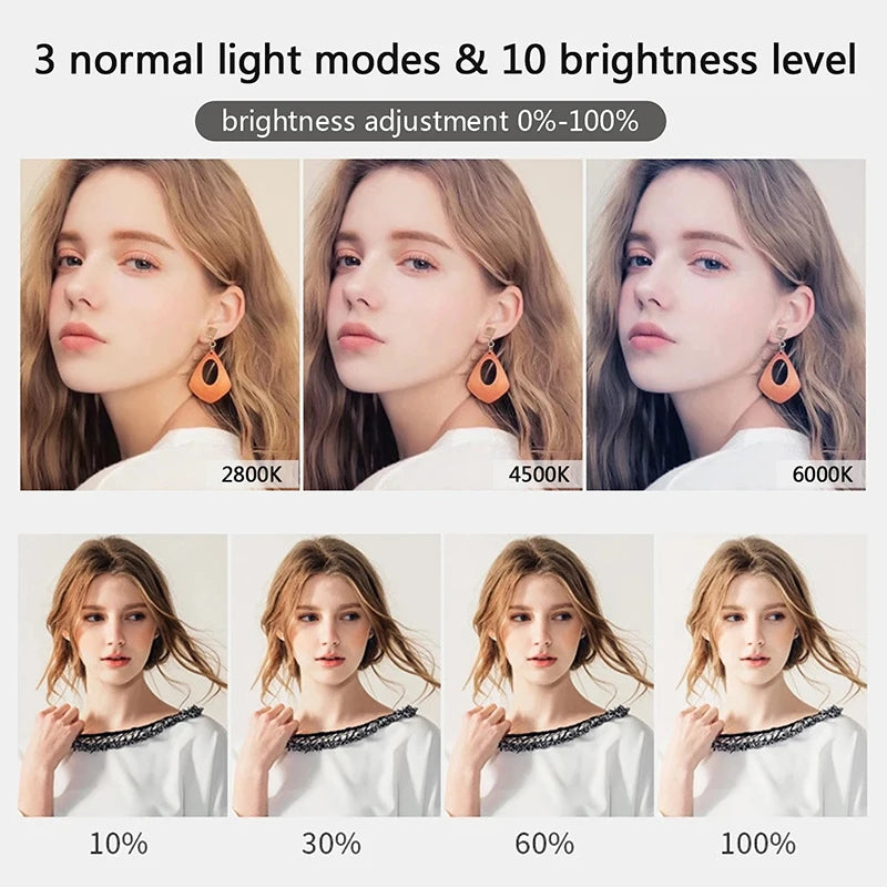 10-Inch LED Selfie Ring Light – Dimmable, Phone Holder Included LED Ring Light HIP