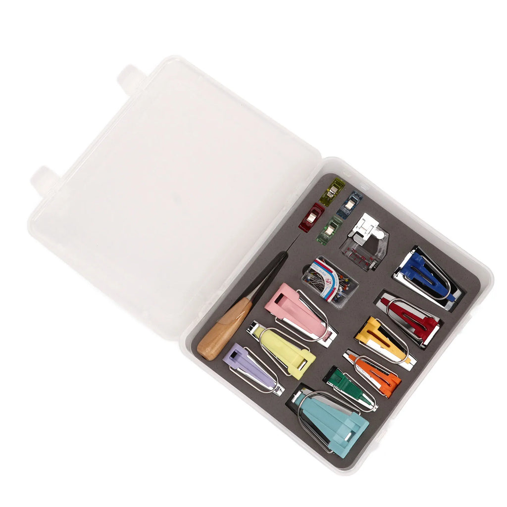 Sew Bias Tape Maker Kit with Snap On Binder Foot 9 Bias Tape Makers Quilt Awl Bias Tape Maker Machine HIP
