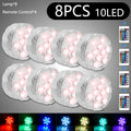 10Led RGB Dive Fish Light LED Underwater Lamp Remote Control Swimming Pool Light Portable Battery Operated For Vase Aquarium HIP Lamp 8 Controller 4 RGB Color