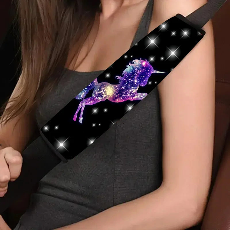 Galaxy Unicorn Car Seat Belt Covers – Soft Polyester, 2pcs Seat Belt Cover HIP