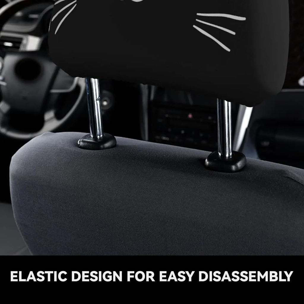 2-Pack Cat Print Car Headrest Covers – Elastic & Washable Car Headrest Cover HIP