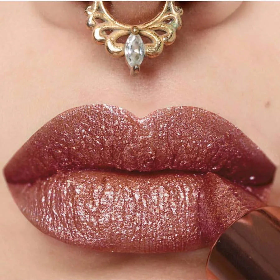 KAFURUX Glitter Plumping Lip Oil Tint – Metallic Lipstick Glitter Lip Oil Tint HIP