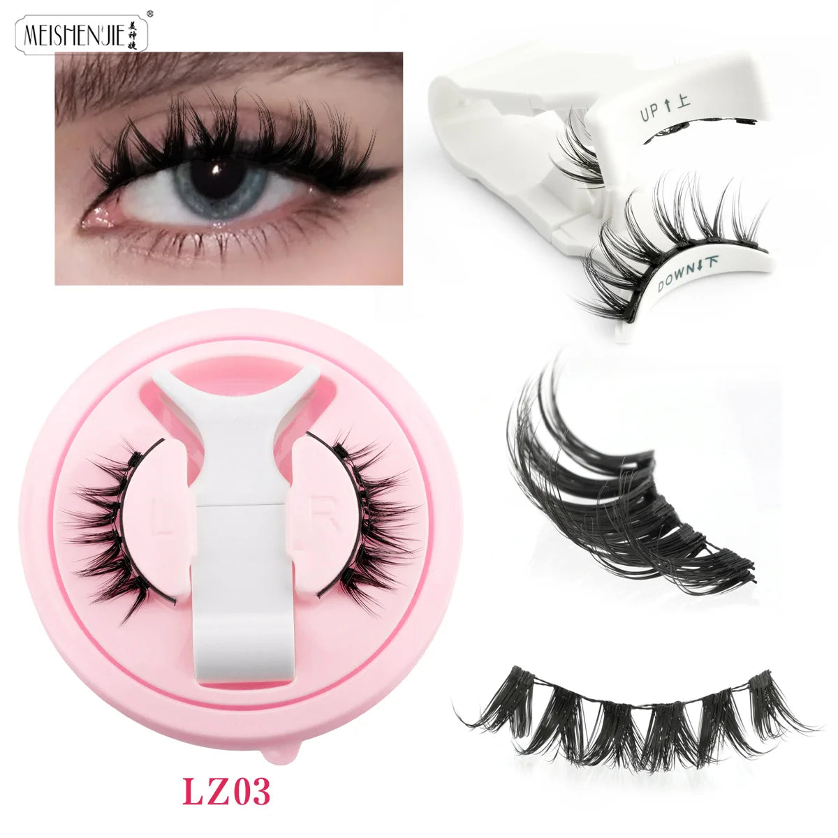 MEISHENJIE 1 Pair Magnetic Eyelashes Set Natural Mink Lashes Handmade Reusable Magnetic Eyelash Tweezers Kit Lash Makeup HIP LZ05