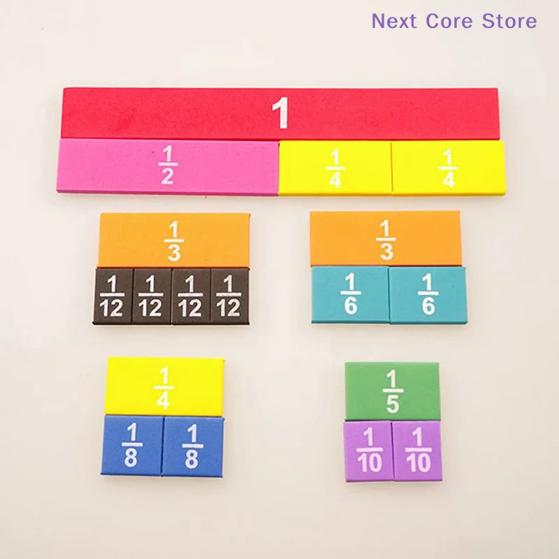51-Piece Fraction Cubes – Montessori Math Manipulatives Set Math Manipulatives HIP